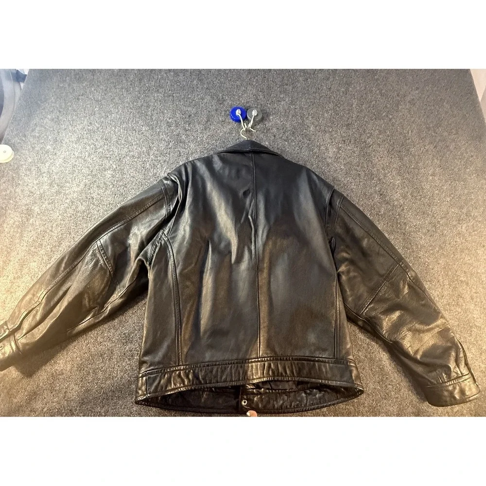 Vintage 90s Pepsi Leather Jacket Mens XL Black Nothing Else Is A Pepsi